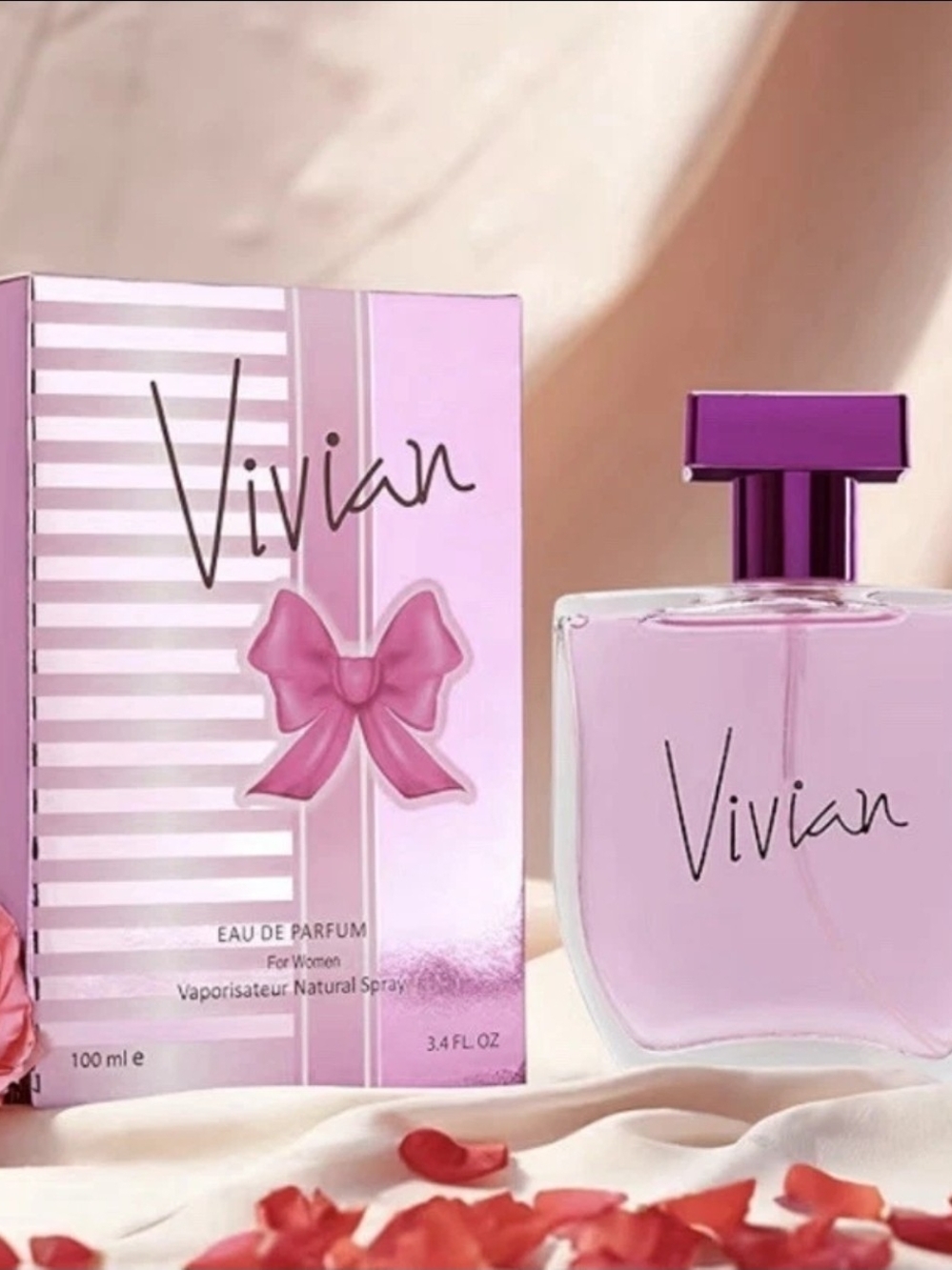Vivian Pink Eau de Parfum - Pink Bottle & Box